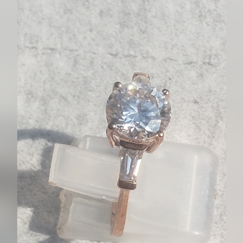 Genuine Moissanite Ring in Vermeil Rose Gold Over Sterling Silver 3.40 ctw - Picture 5 of 10